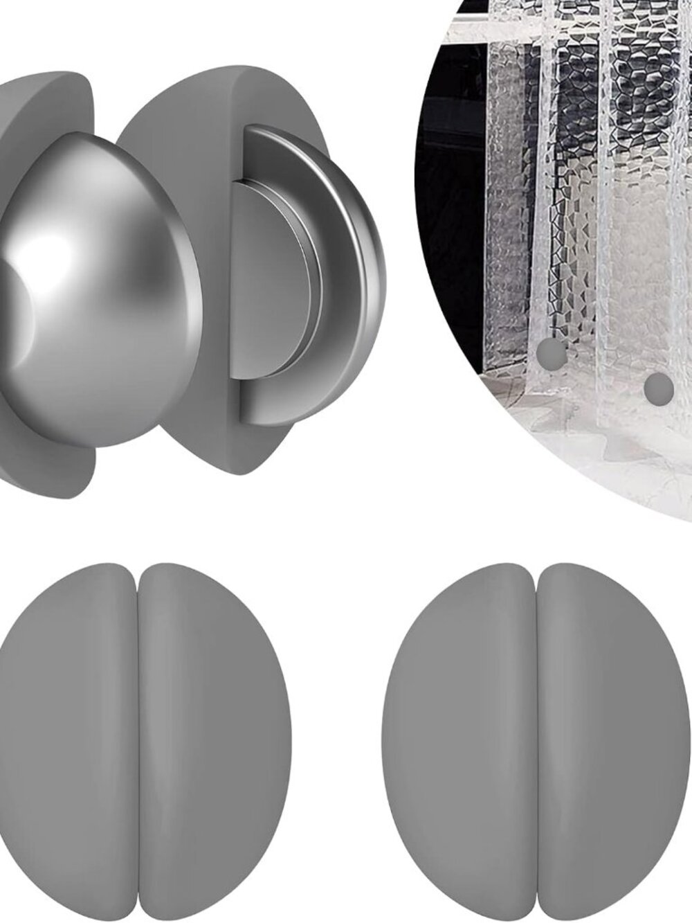 3 Pairs Shower Curtain Weights, Silicone Wrapped Magnets, Heavy Duty Magnets Pre